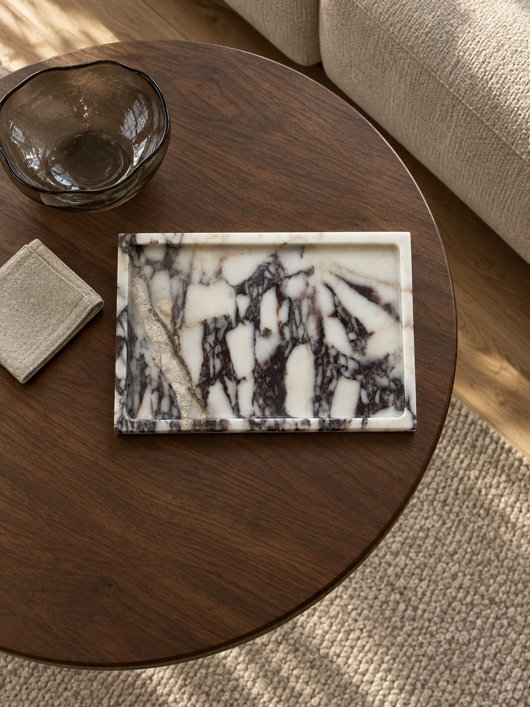 Calacatta Viola Marble Rectangular Tray
