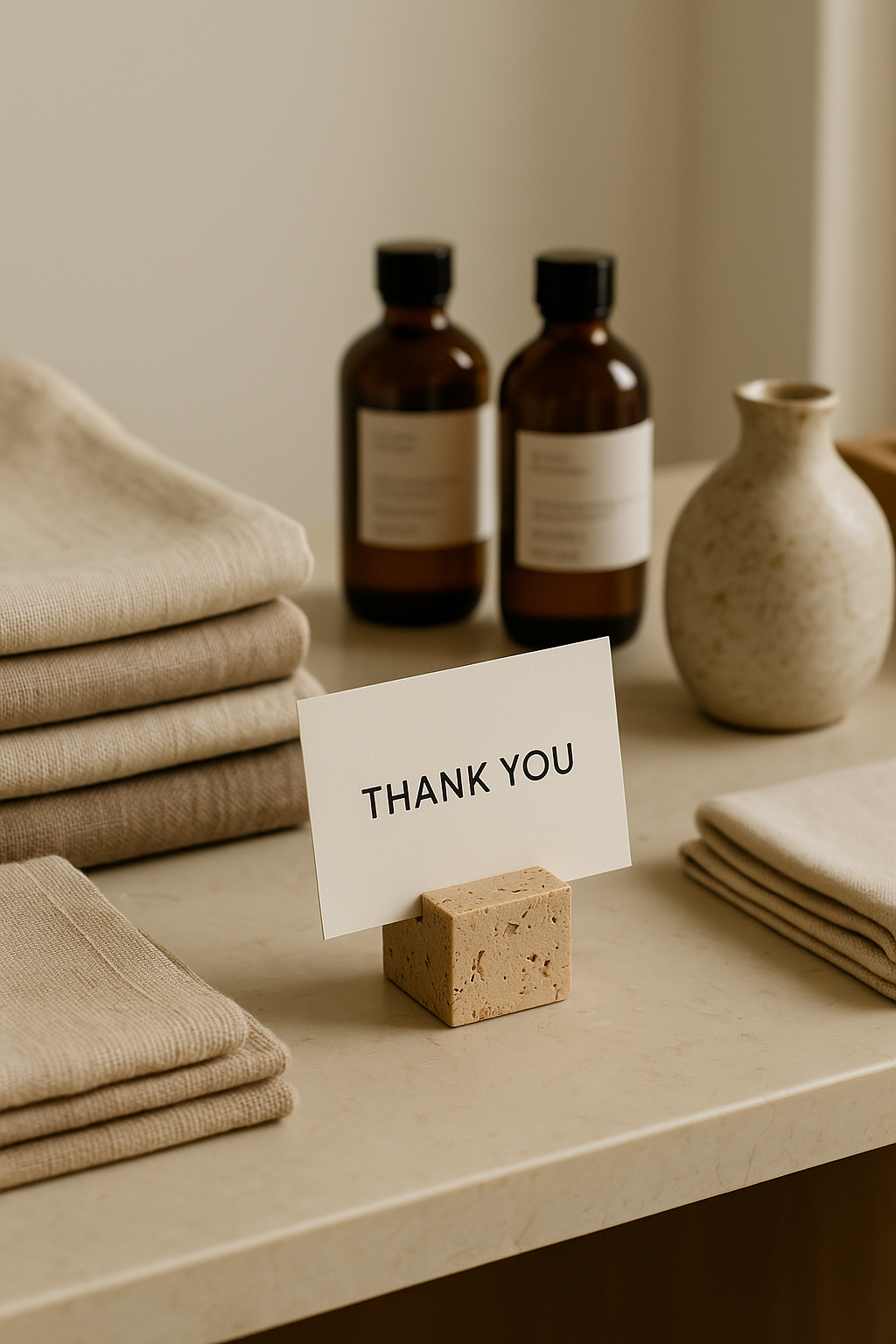 Travertine Business Card Holder Set of 4