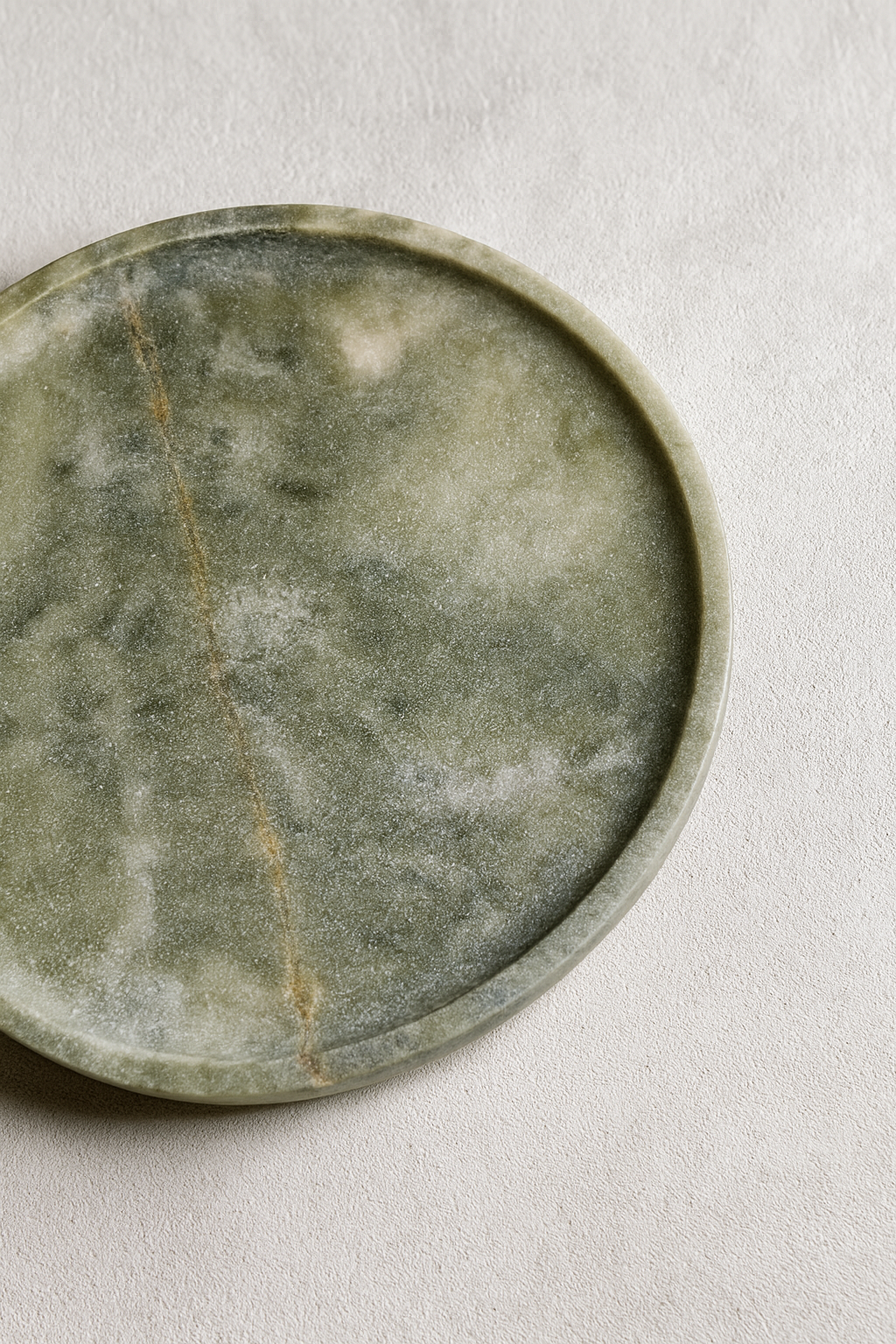 Green Marble Round Tray