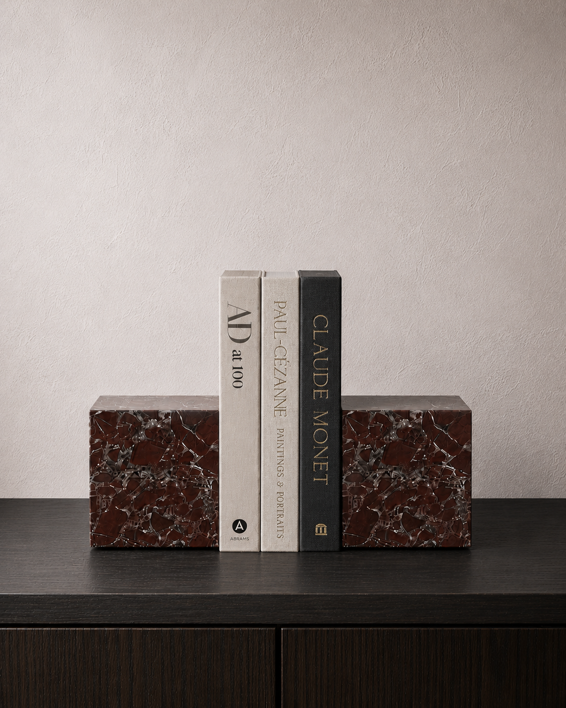 Rosso Levanto Marble Bookends Set