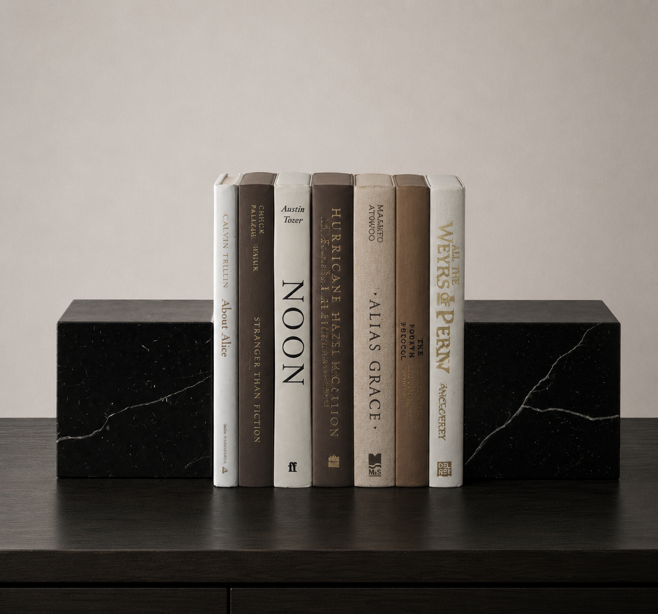 Nero Marquina Marble Bookends Set