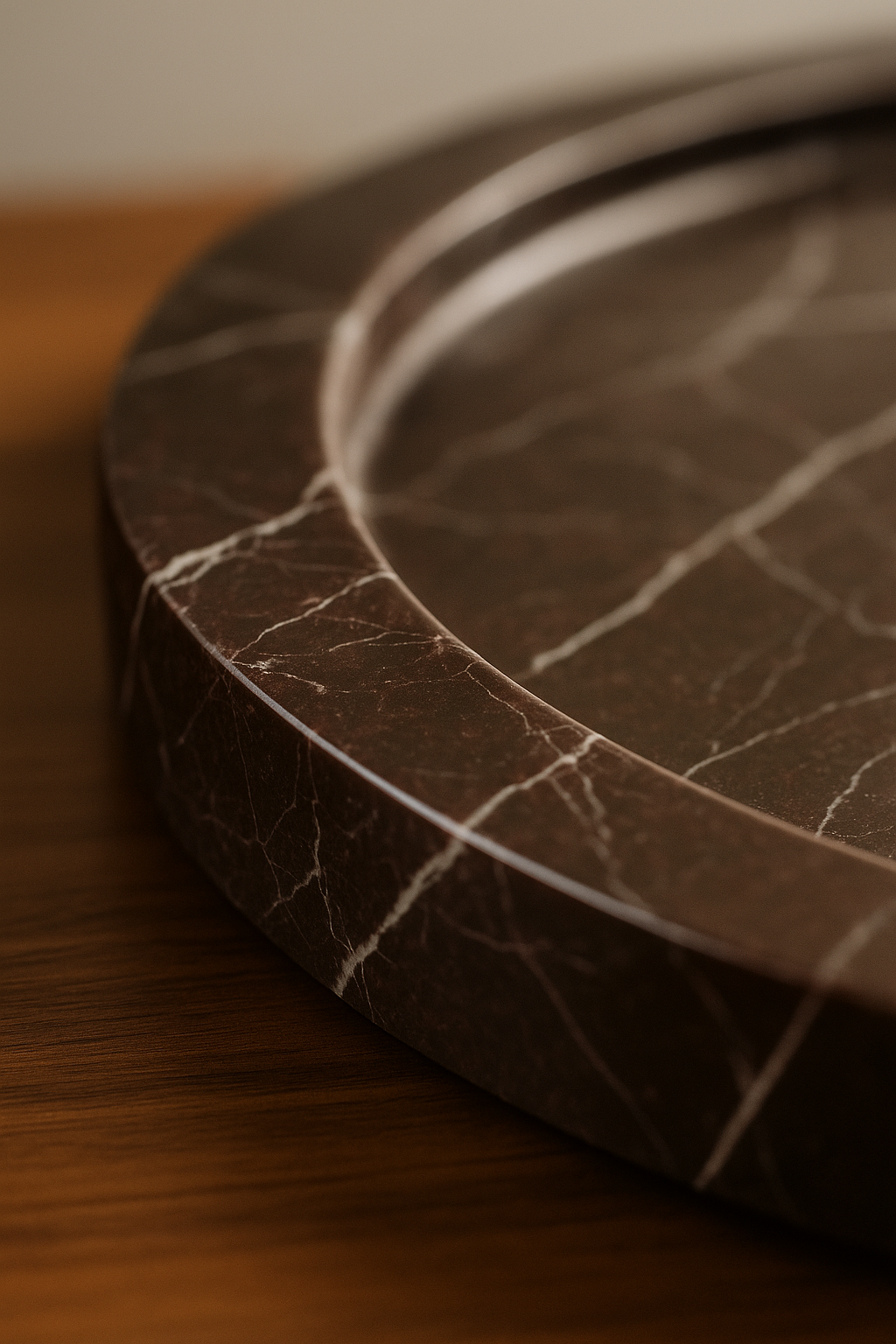 Rosso Levanto Round Marble Tray