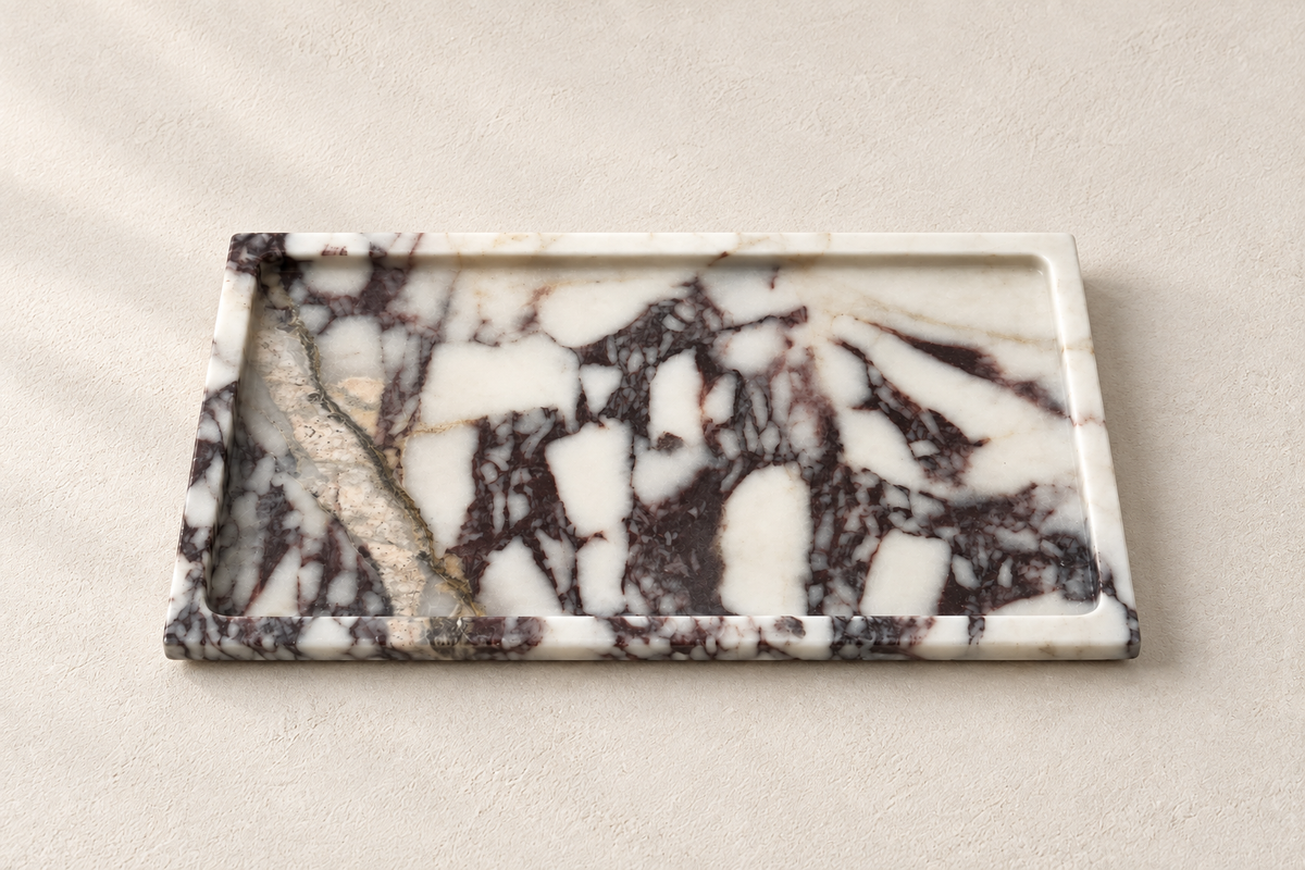 Calacatta Viola Marble Rectangular Tray