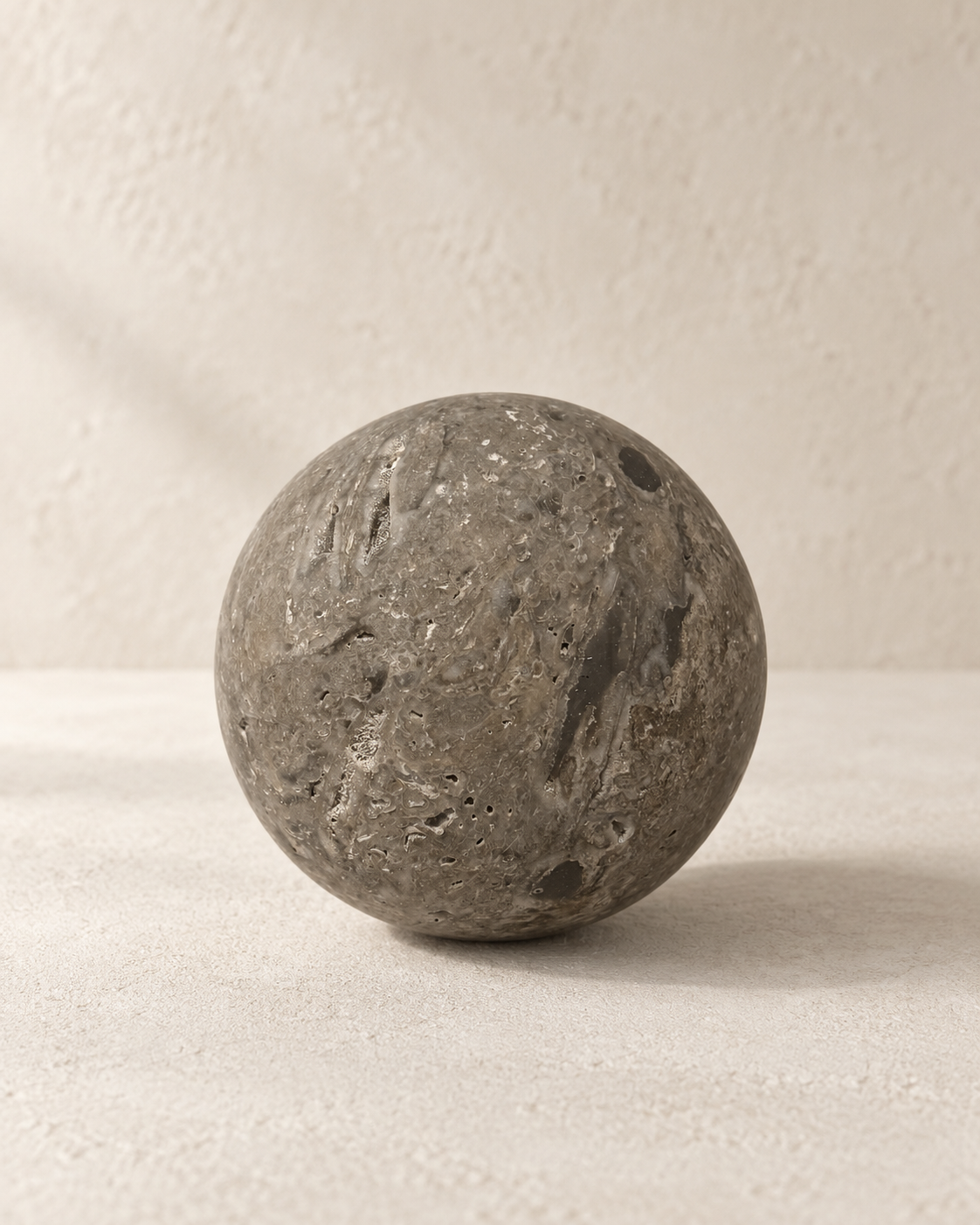 Silver Travertine Sphere