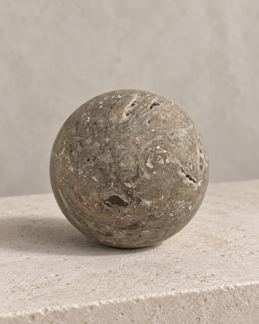 Silver Travertine Sphere