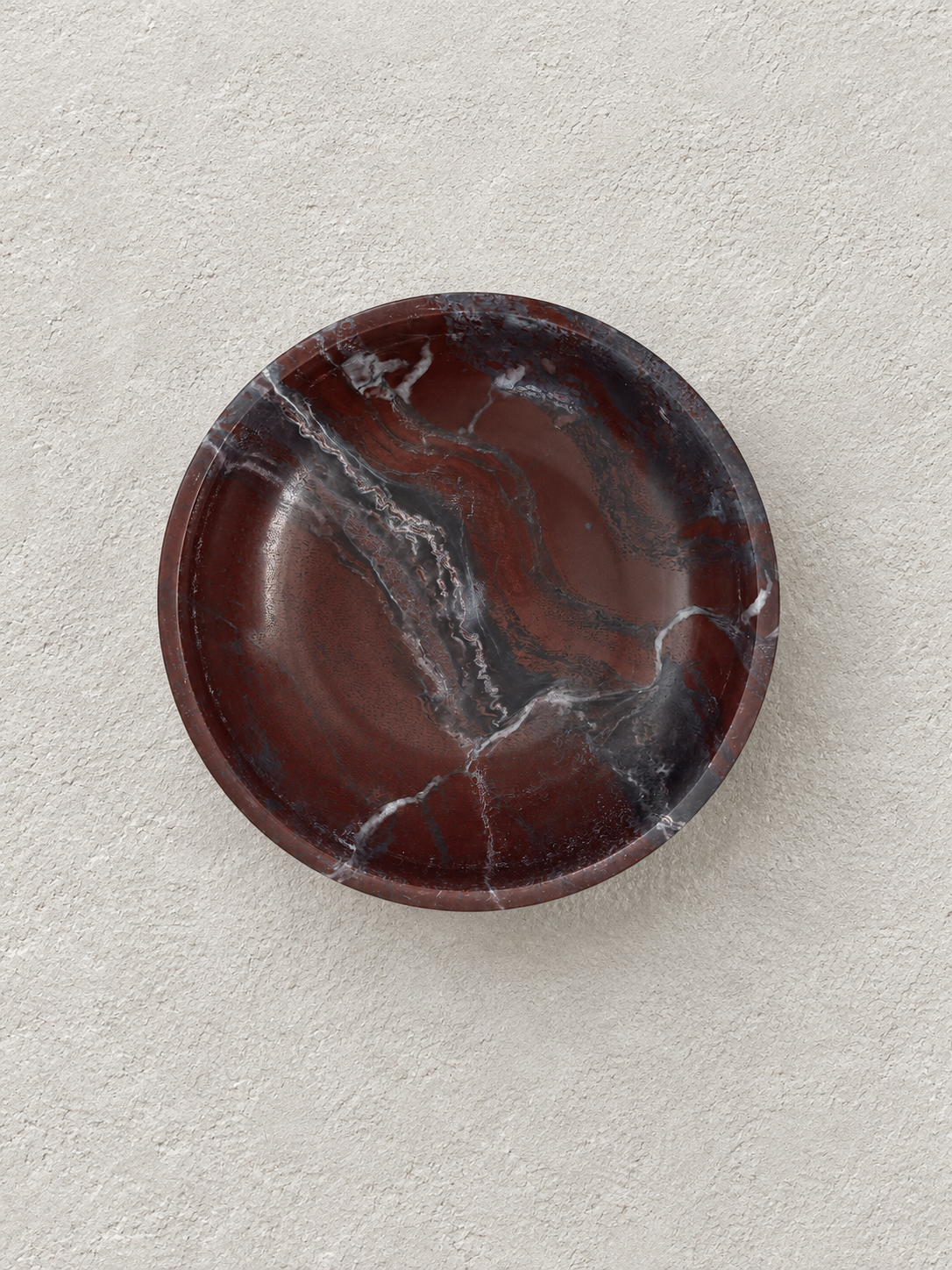 Handcrafted Round Burgundy Bowl