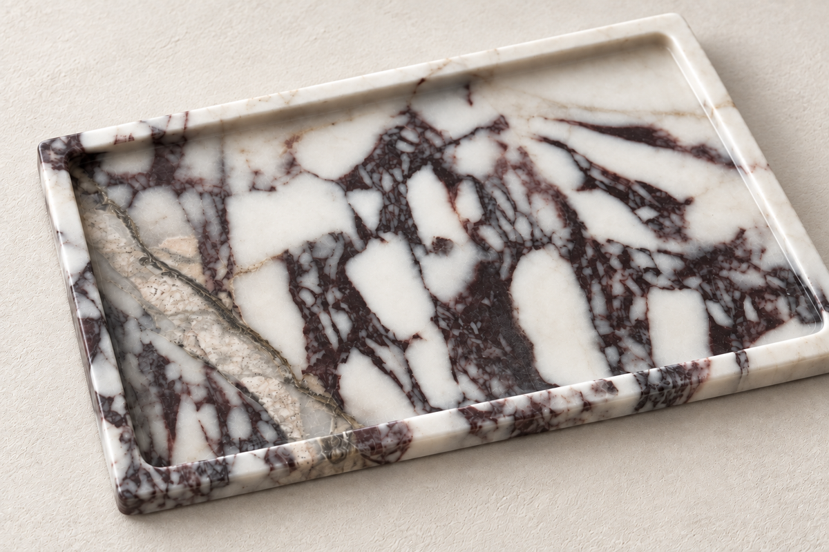 Calacatta Viola Marble Rectangular Tray