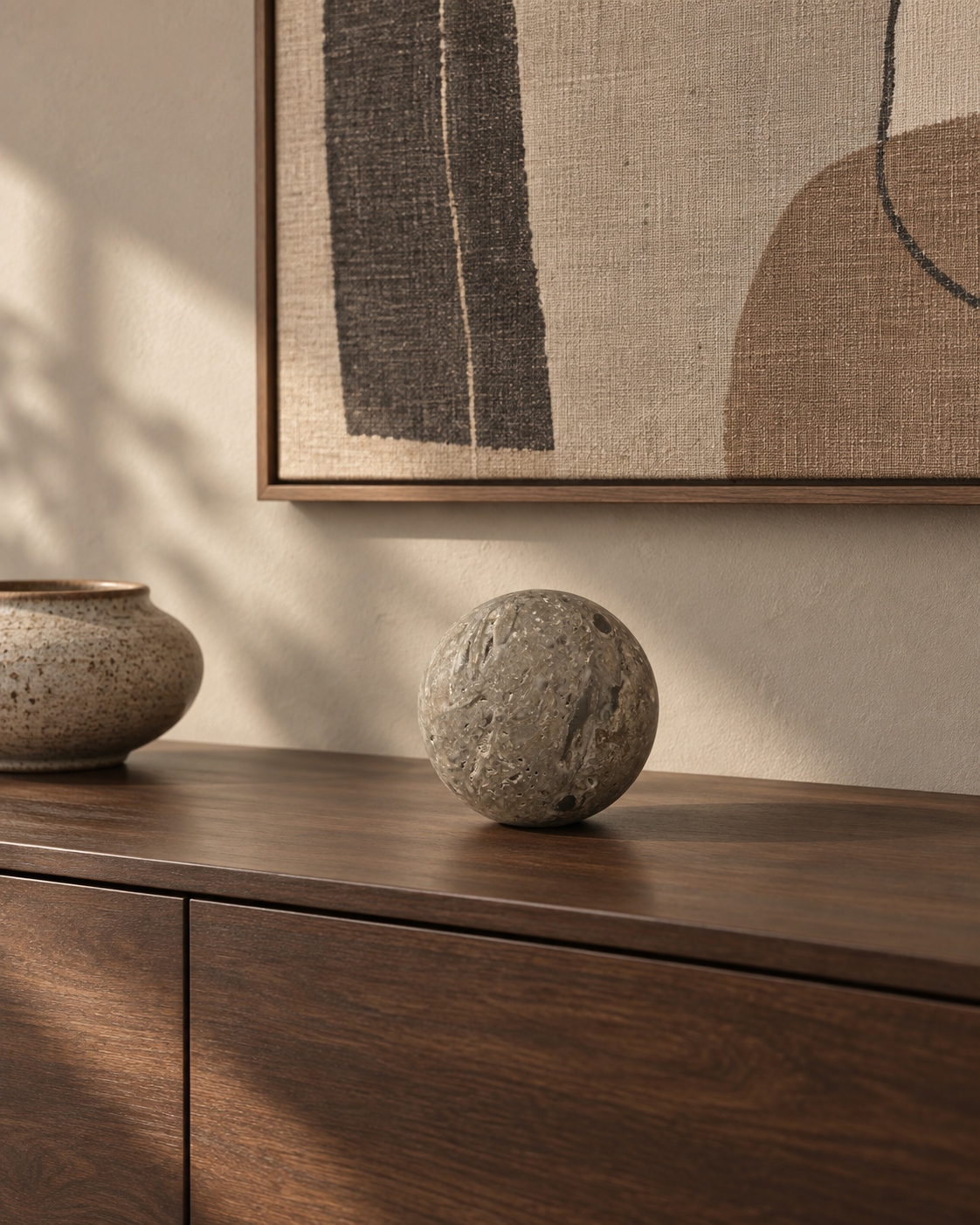 Silver Travertine Sphere