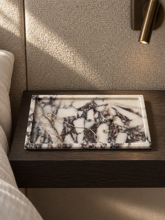 Calacatta Viola Marble Rectangular Tray
