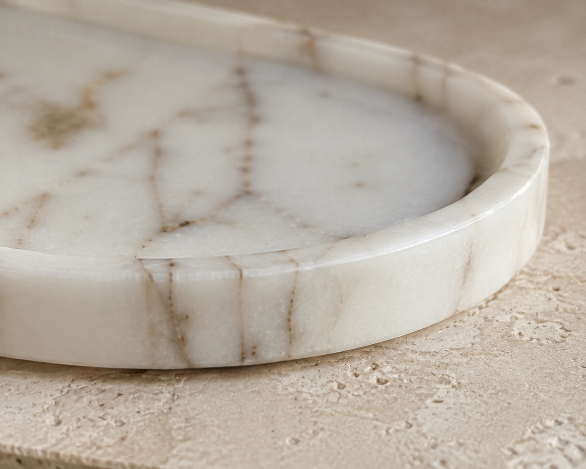 Calacatta Macchia Vecchia Marble Oval Tray