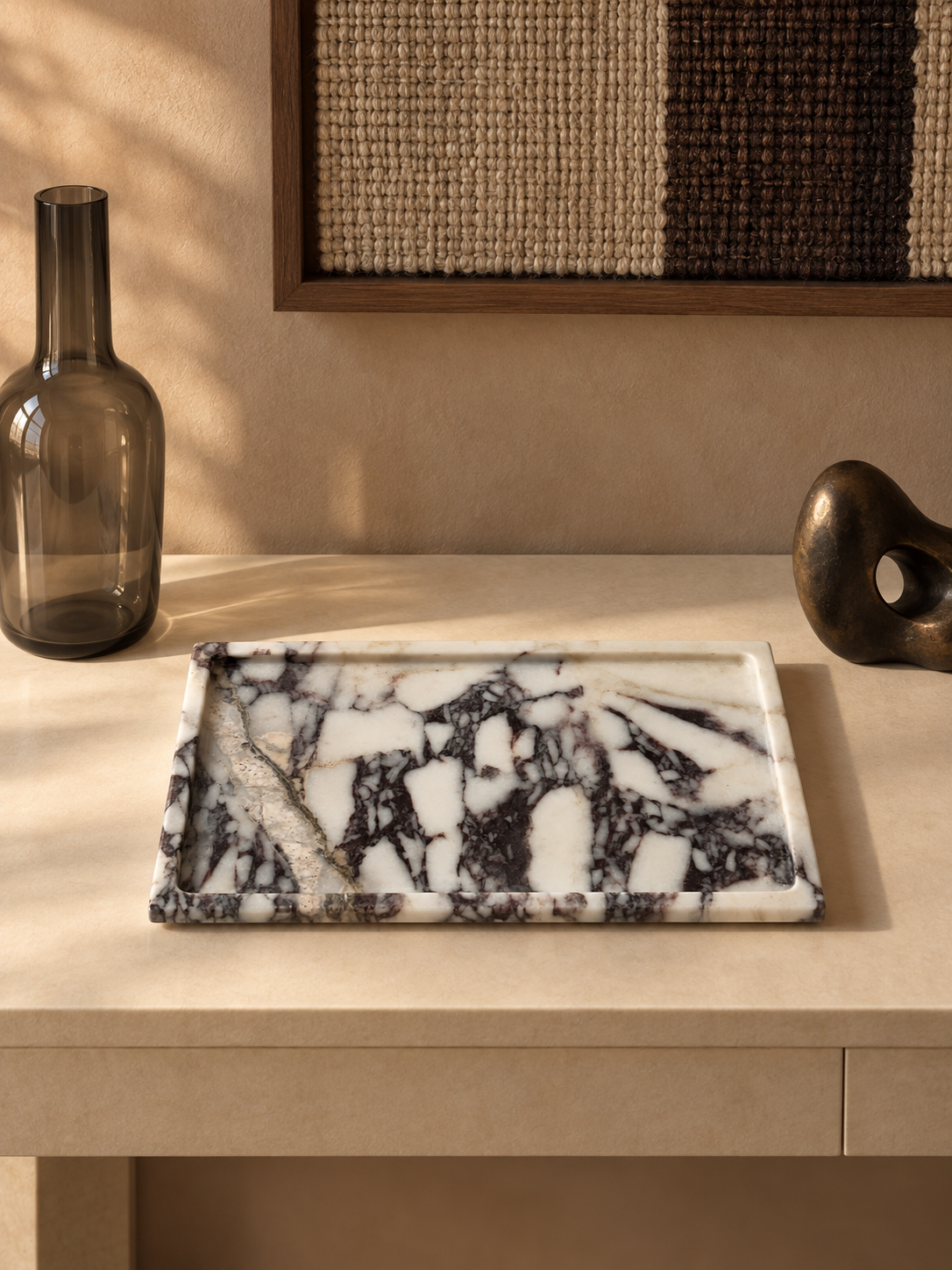 Calacatta Viola Marble Rectangular Tray
