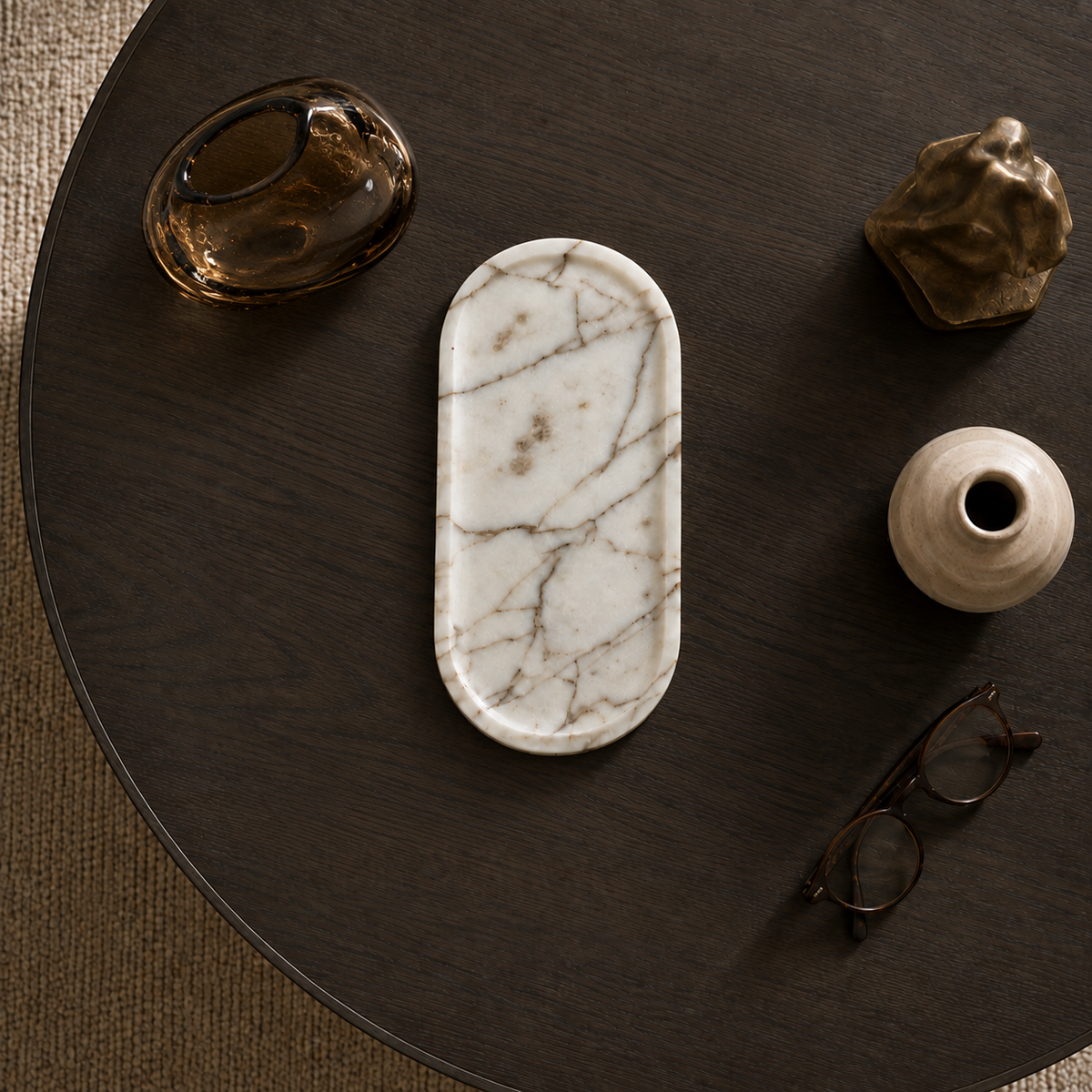 Calacatta Macchia Vecchia Marble Oval Tray