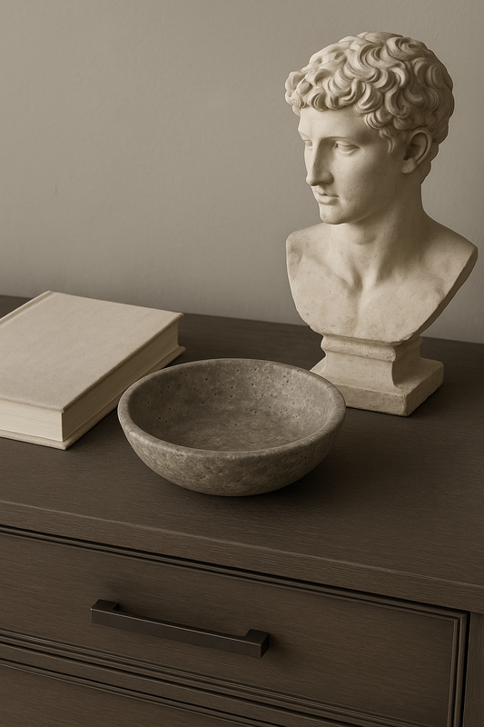 Natural Silver Travertine Bowl