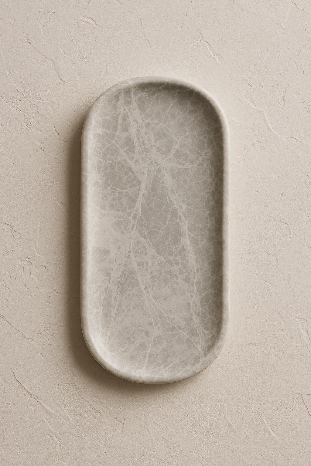 Beige Oval Marble Tray