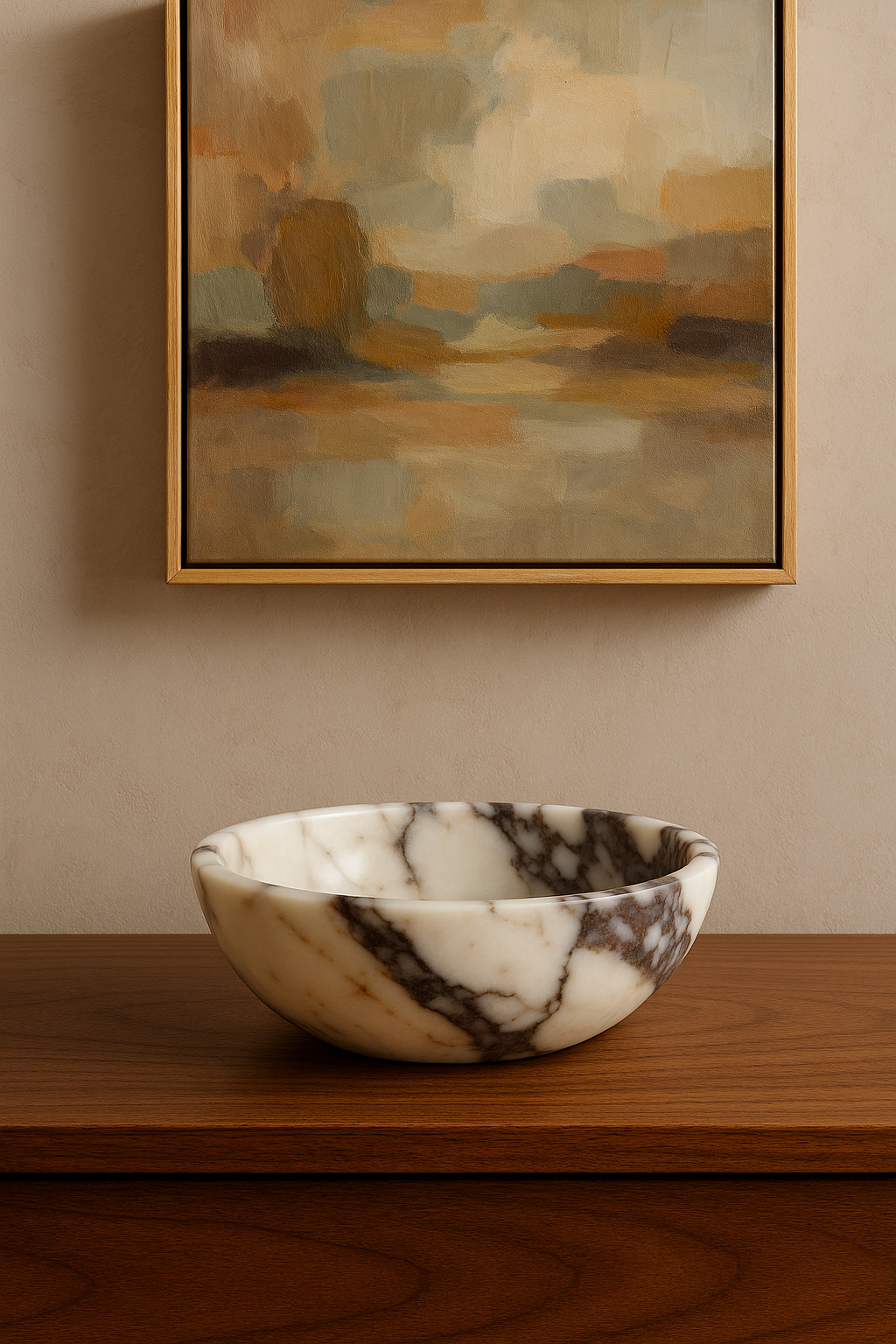 Polished Calacatta Viola Marble Bowl