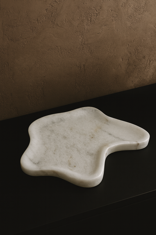 Bianco Ibiza Sculptural Marble Tray