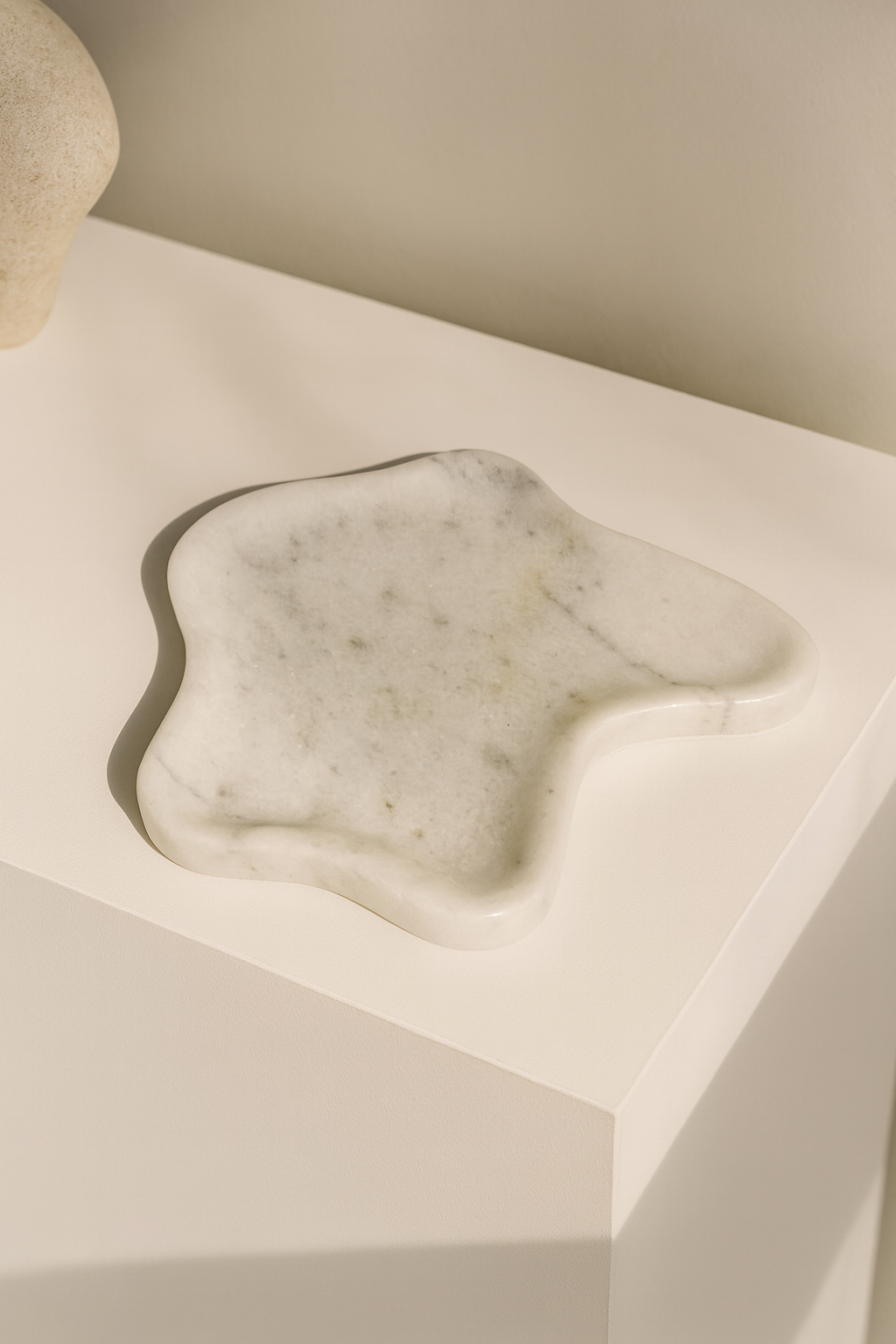 Bianco Ibiza Sculptural Marble Tray