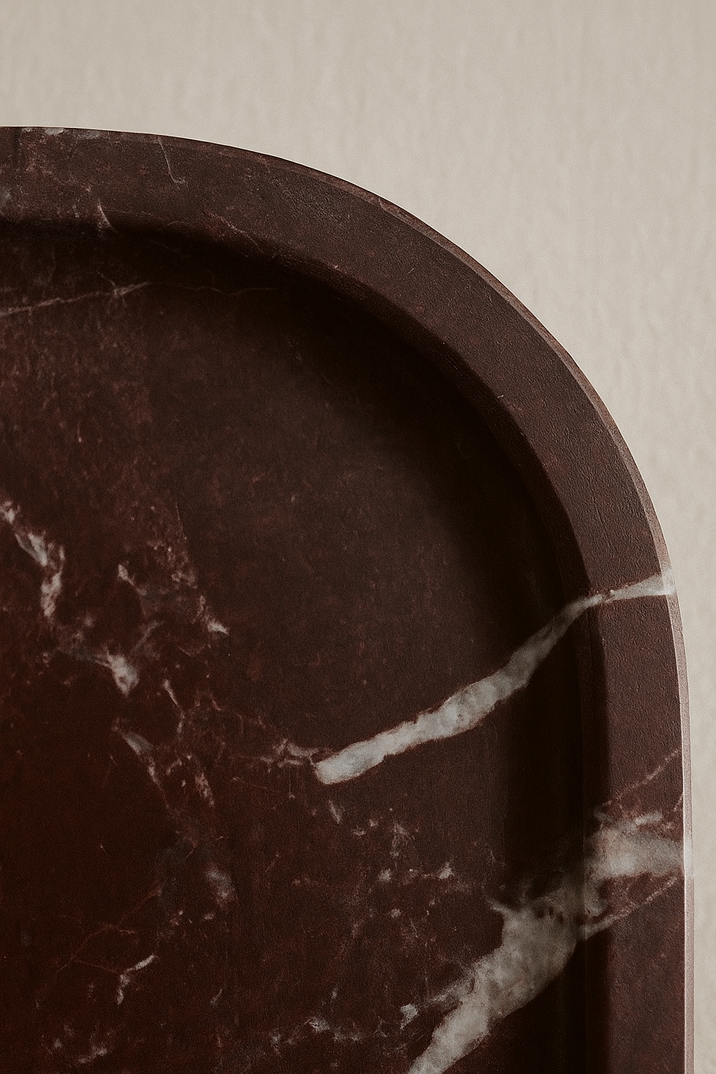 Rosso Levanto Marble Oval Tray
