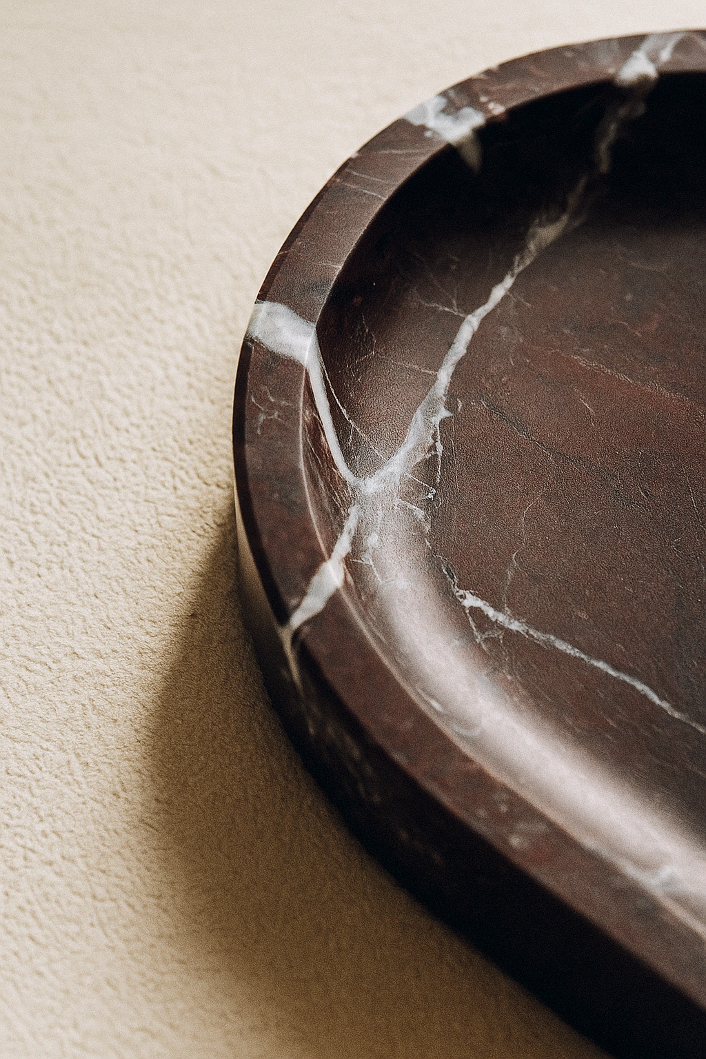 Rosso Levanto Marble Oval Tray
