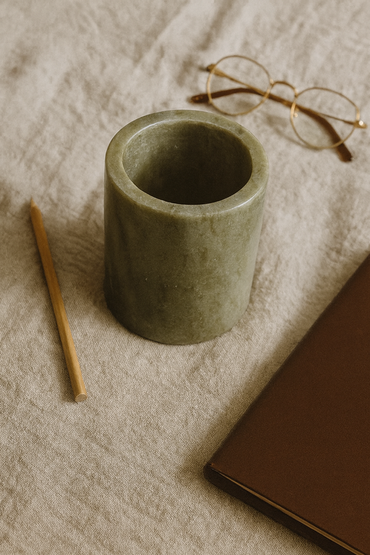 Green Marble Pen Holder