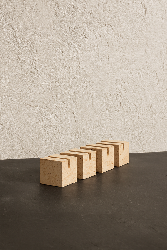 Travertine Business Card Holder Set of 4