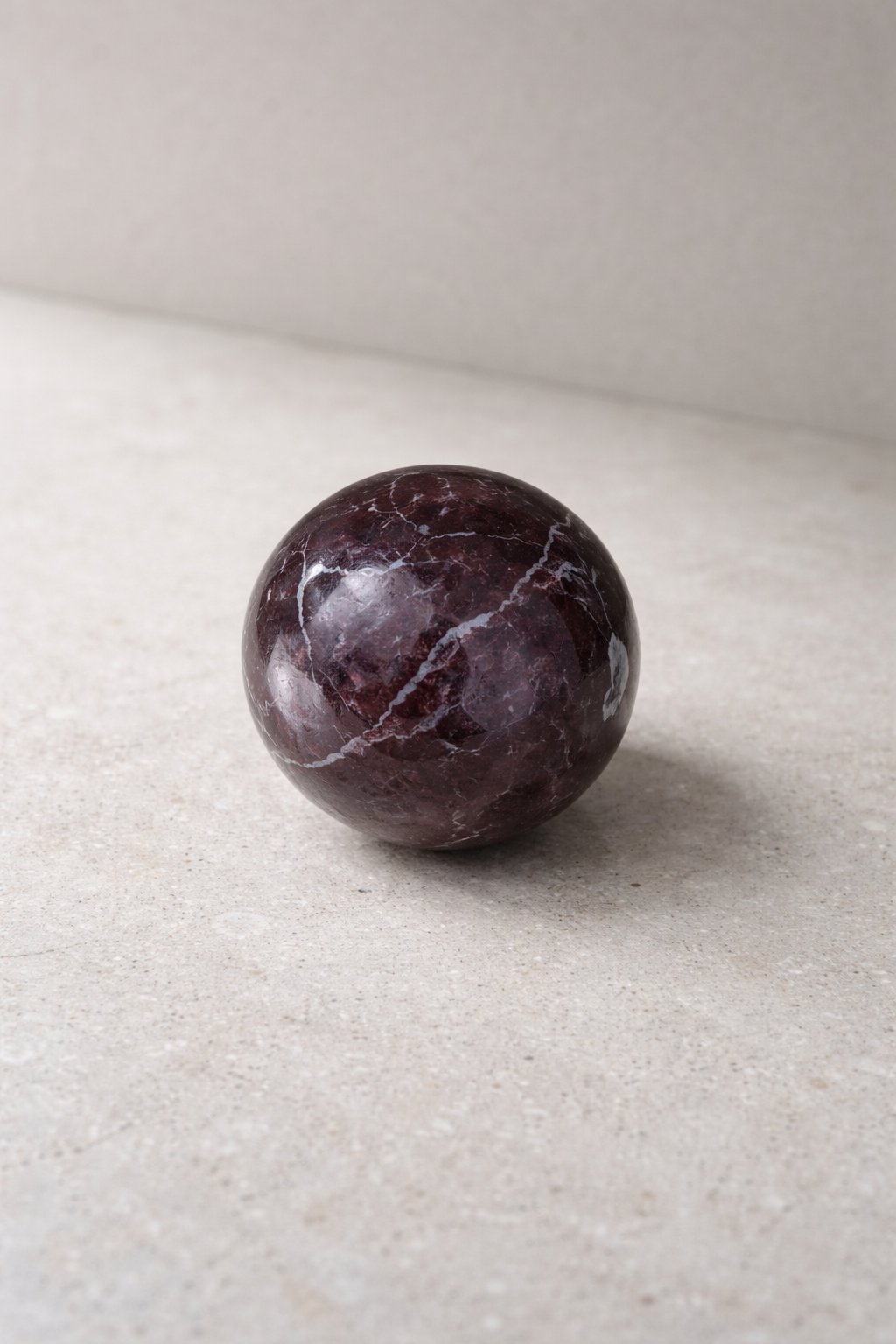 Handmade Rosso Levanto Marble Sphere