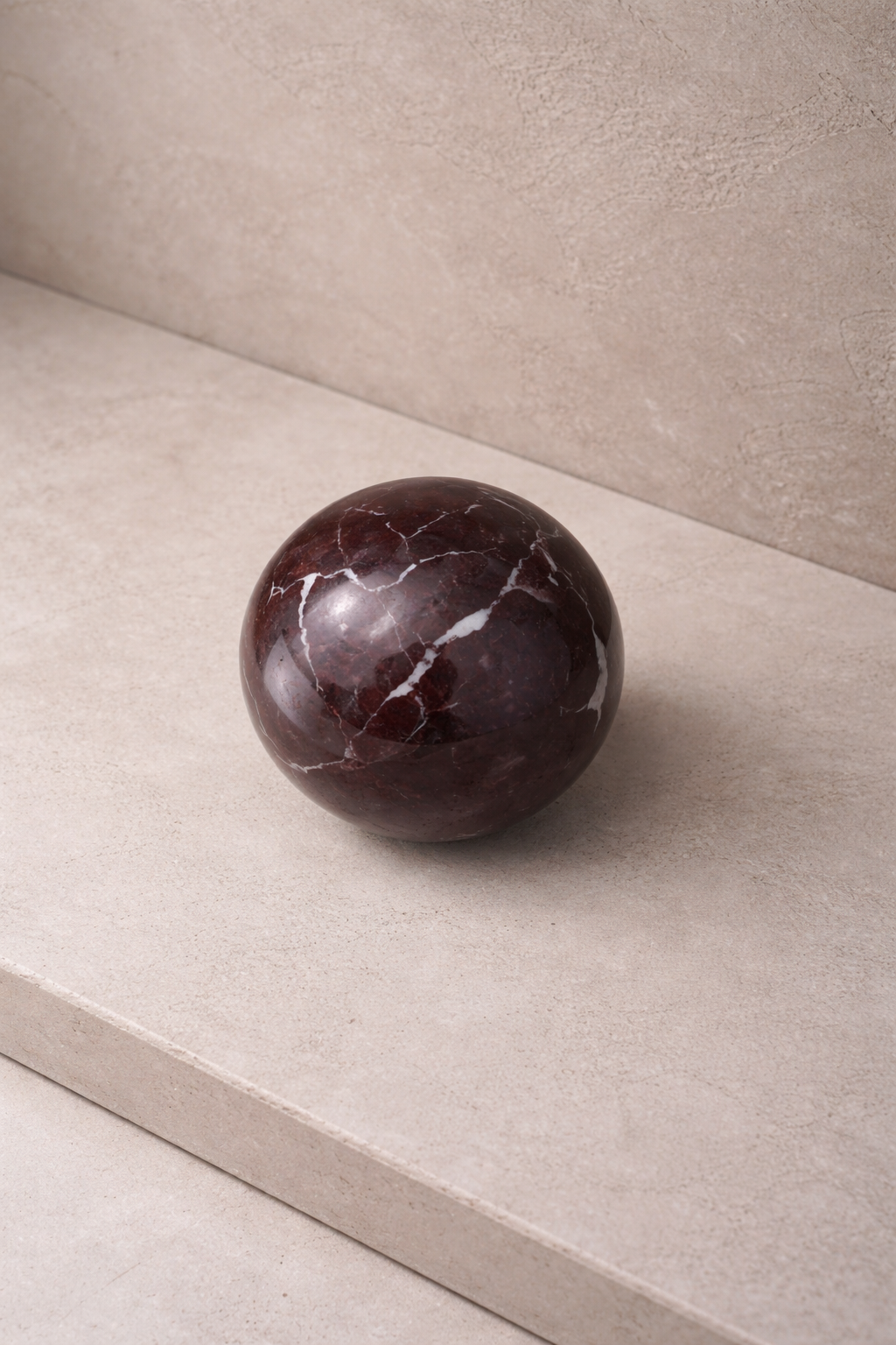 Handmade Rosso Levanto Marble Sphere