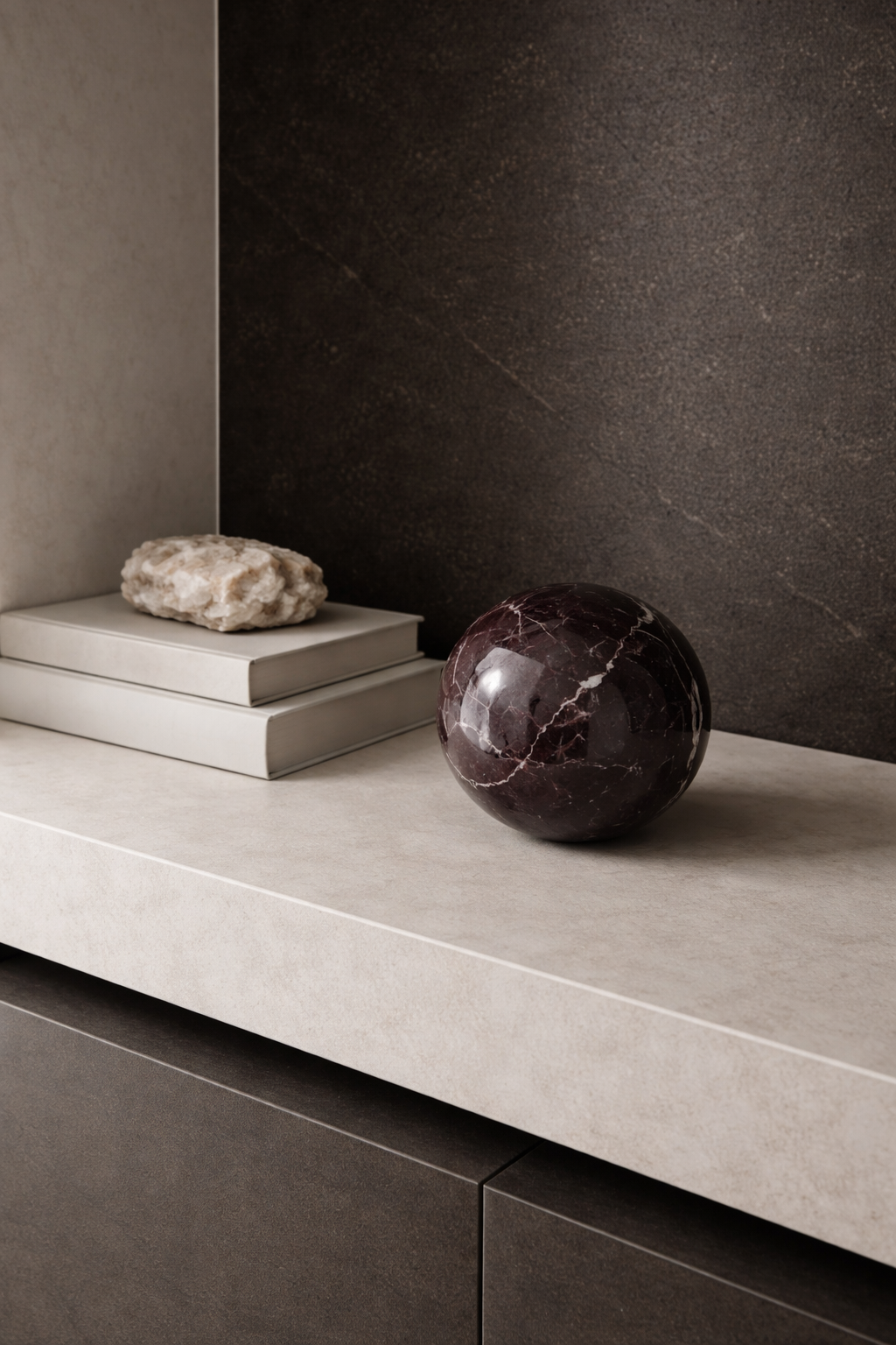 Handmade Rosso Levanto Marble Sphere
