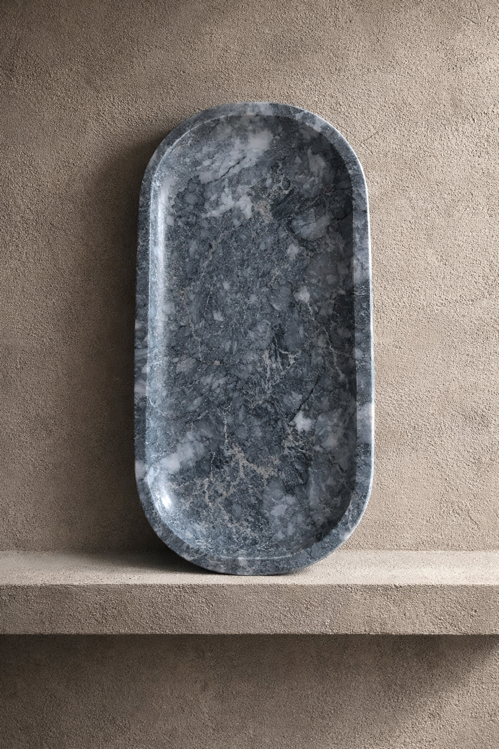 Gray Marble Oval Tray