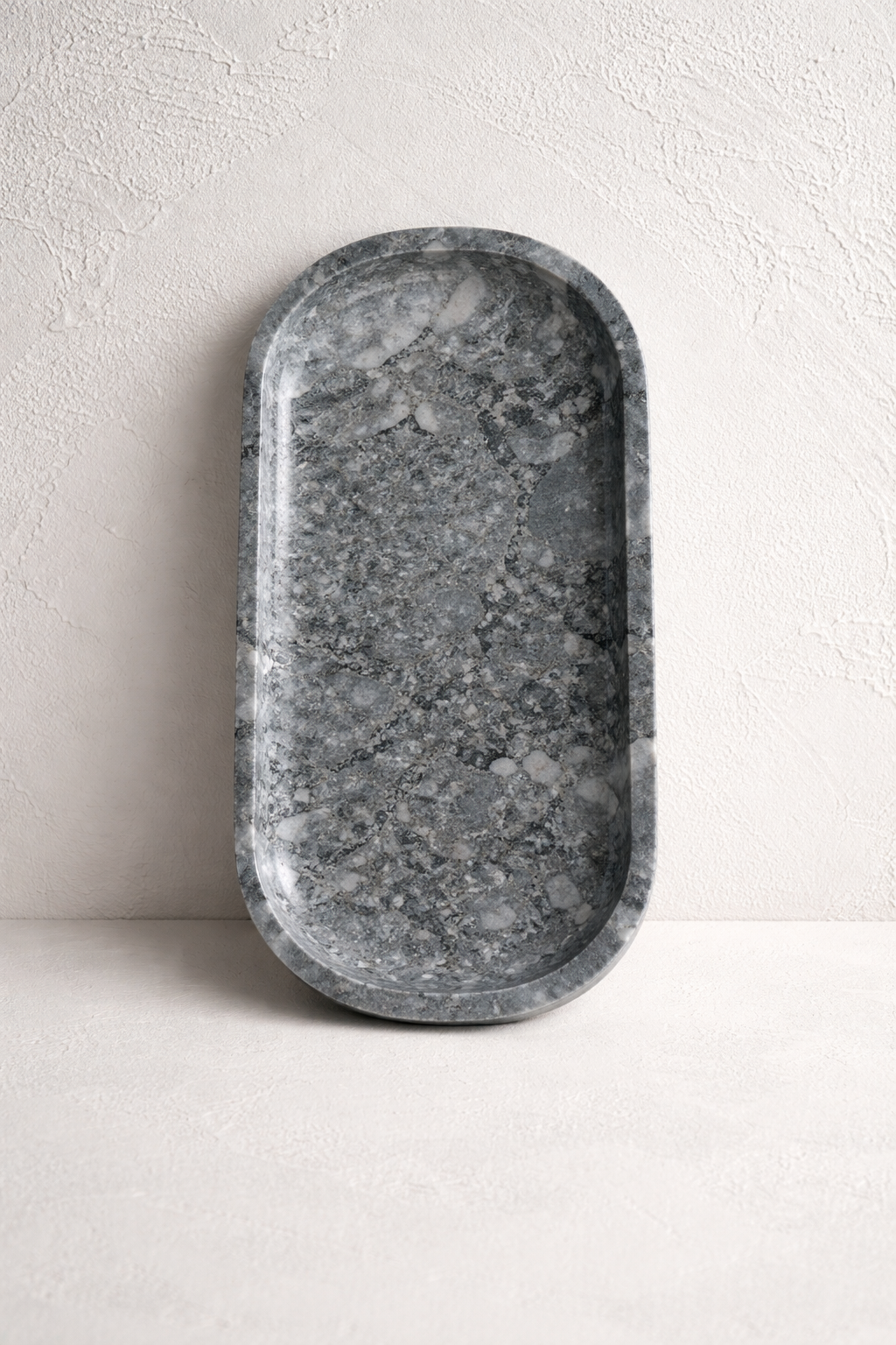 Gray Marble Oval Tray