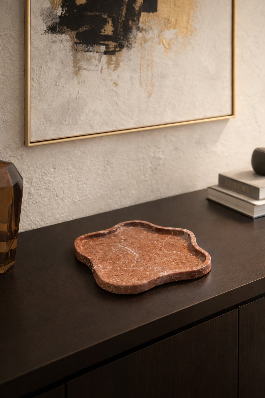 Handcarved Red Catchall Dish