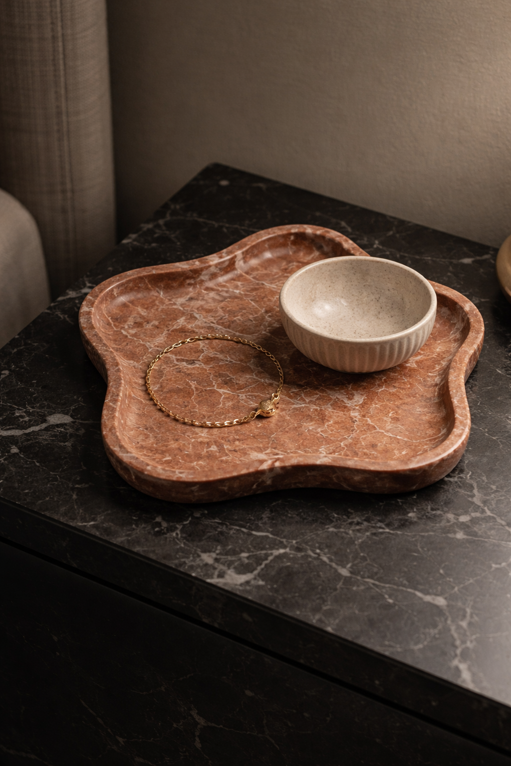 Handcarved Red Catchall Dish