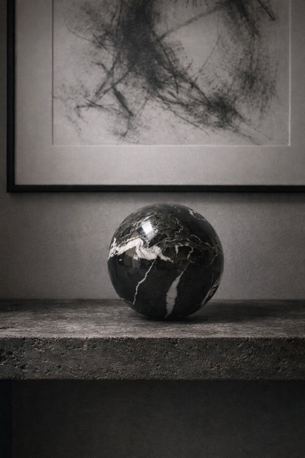 Nero Marquina Marble Sphere
