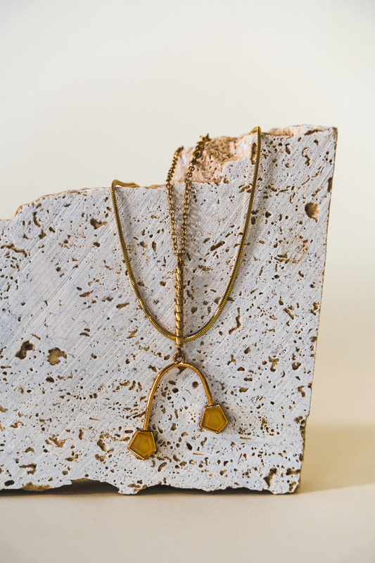 Grey Travertine Jewelry Display Stand