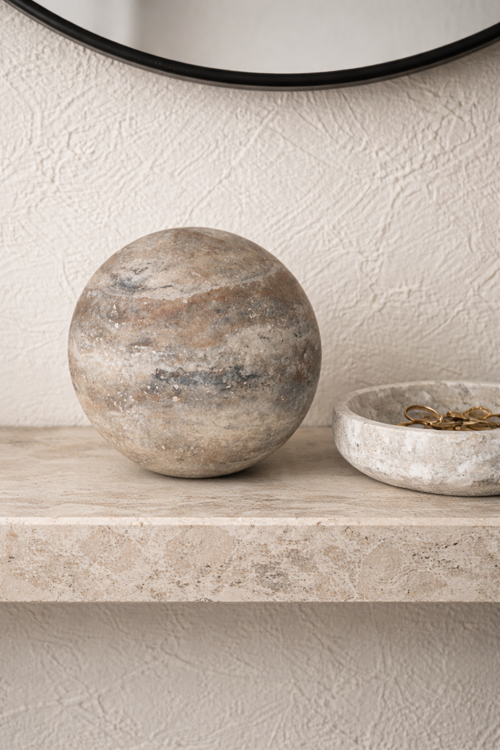 Silver Travertine Sphere