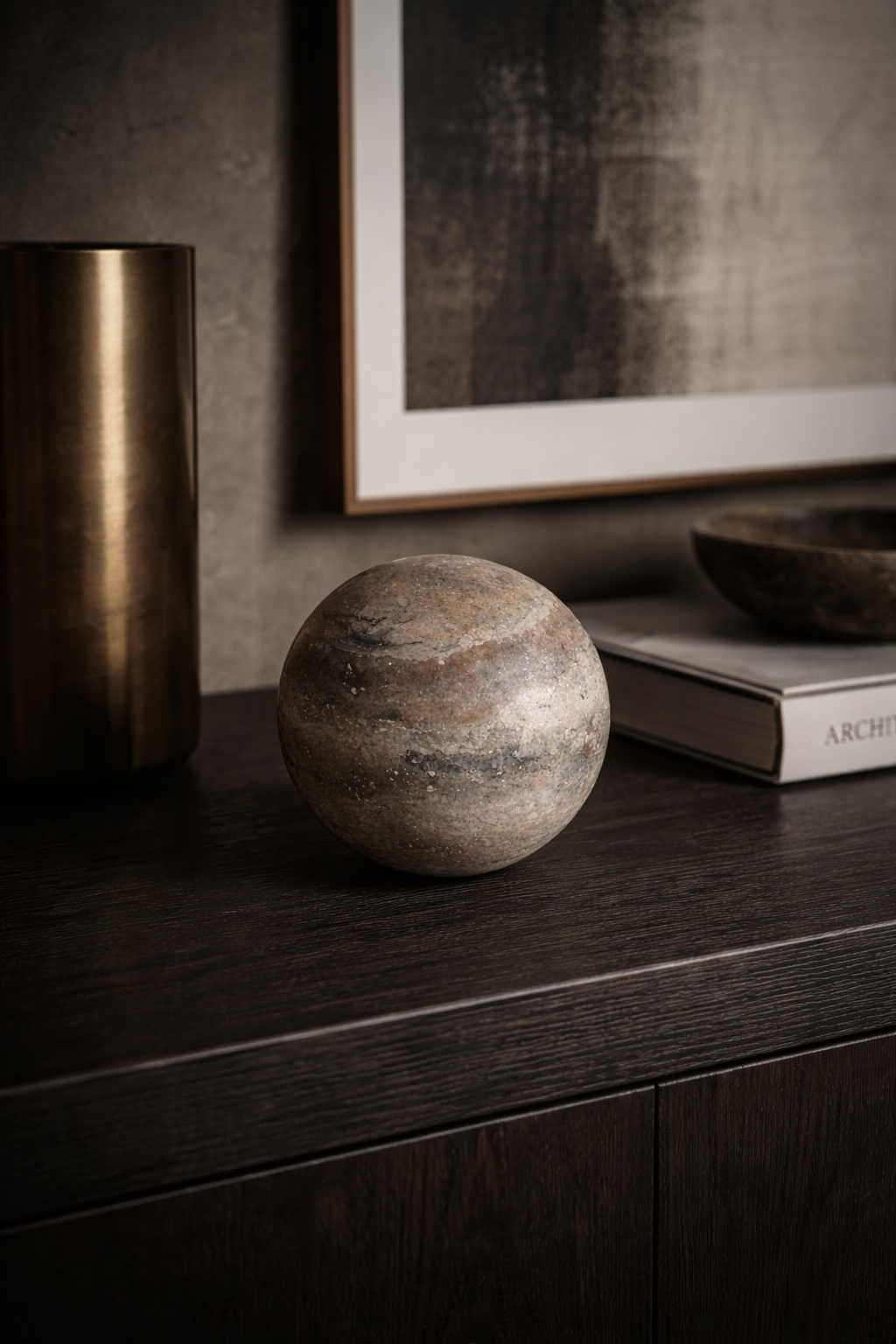 Silver Travertine Sphere