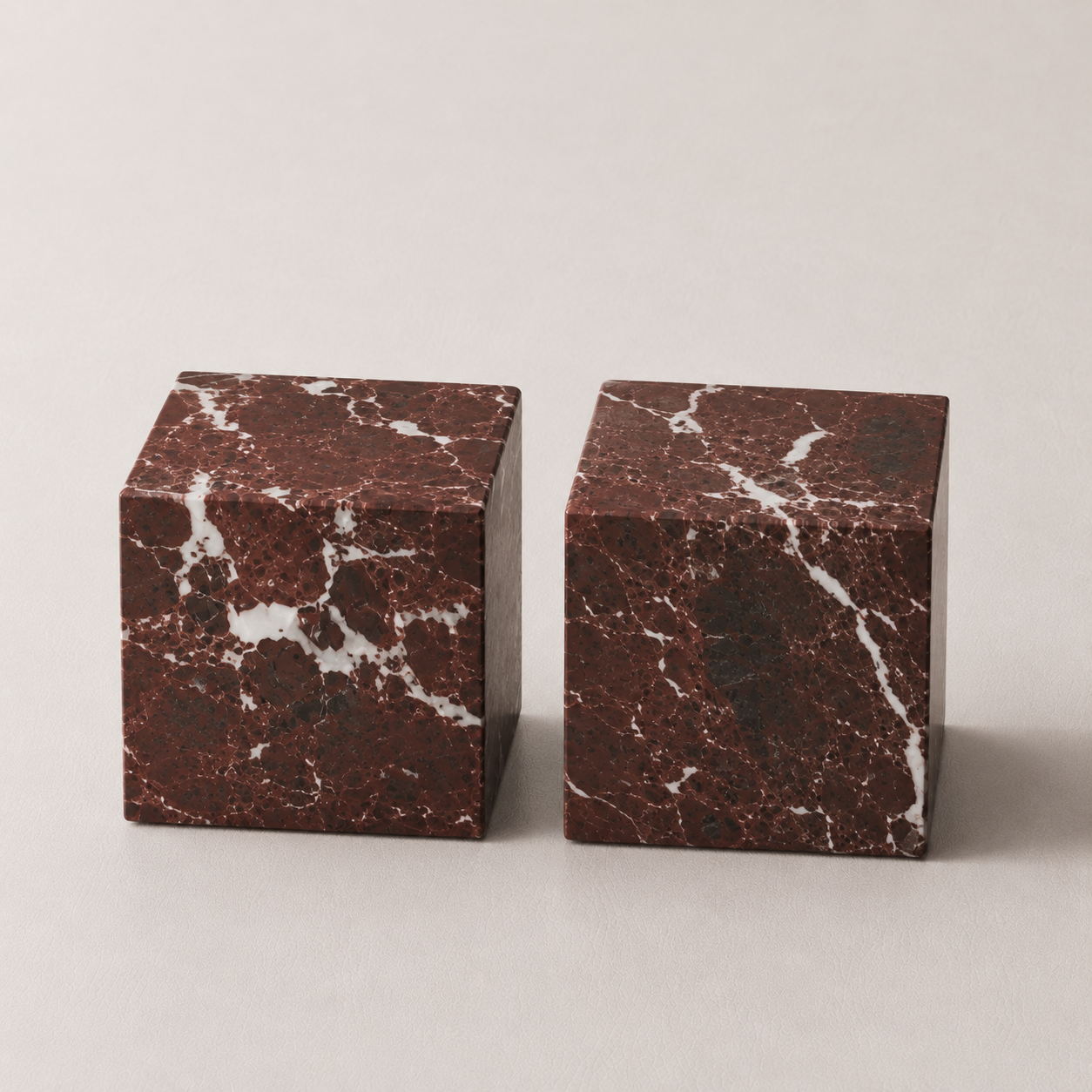 Rosso Levanto Marble Bookends Set