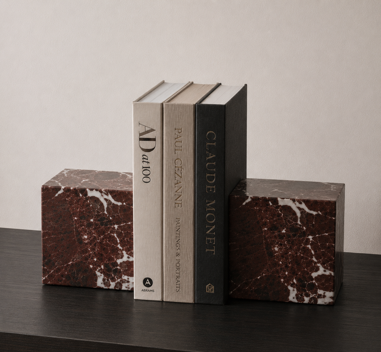 Rosso Levanto Marble Bookends Set