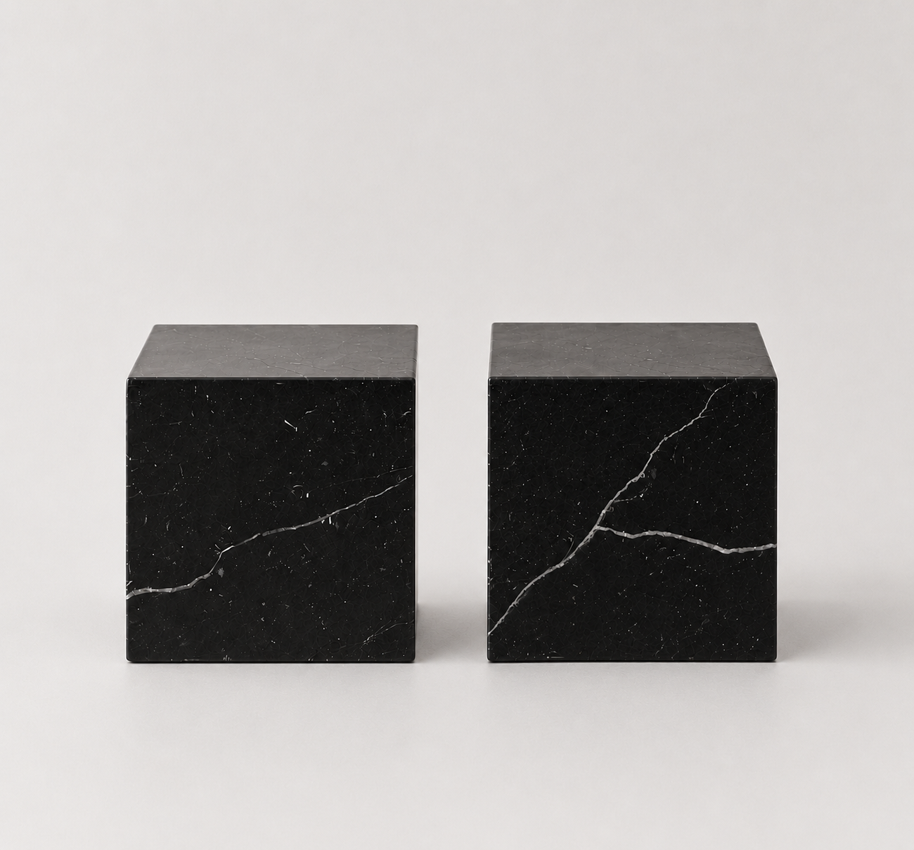 Nero Marquina Marble Bookends Set