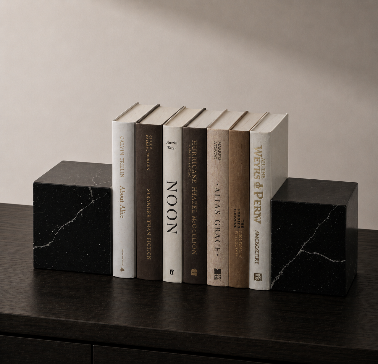 Nero Marquina Marble Bookends Set