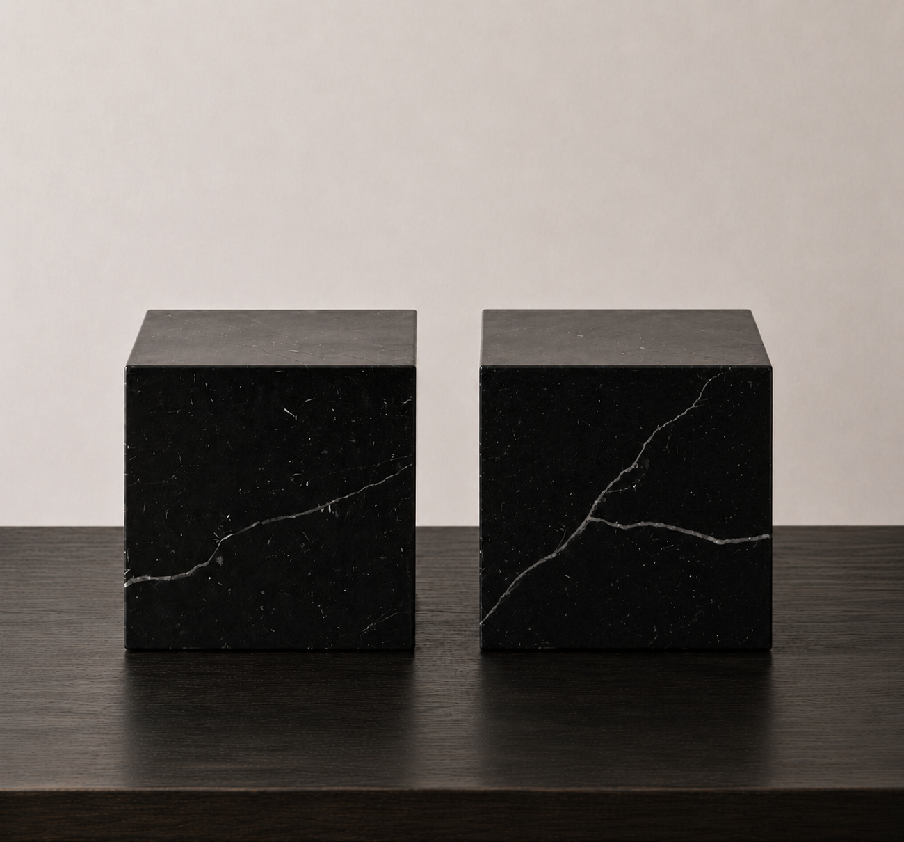 Nero Marquina Marble Bookends Set