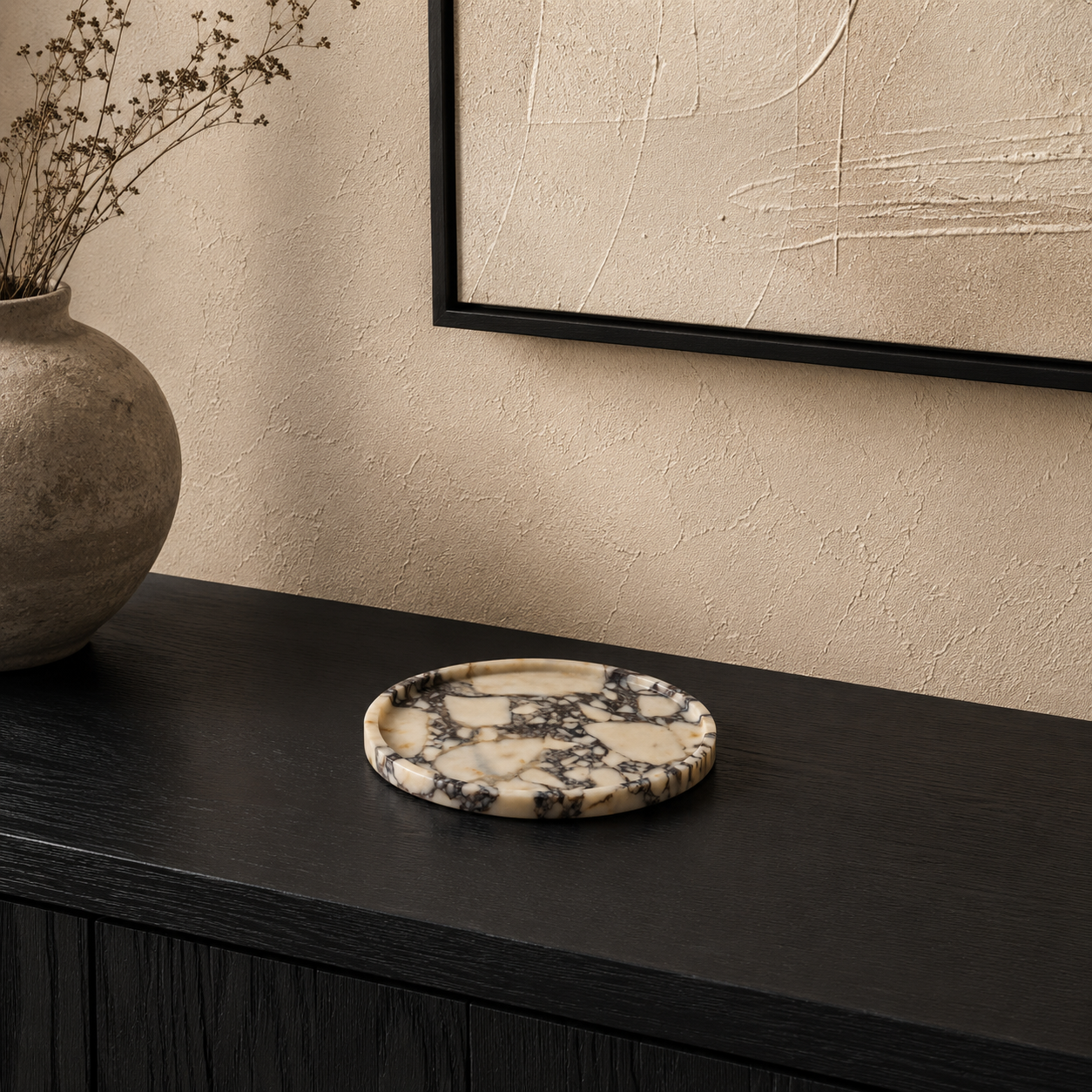 Calacatta Viola Marble Round Tray