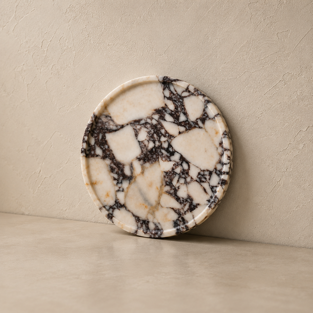 Calacatta Viola Marble Round Tray