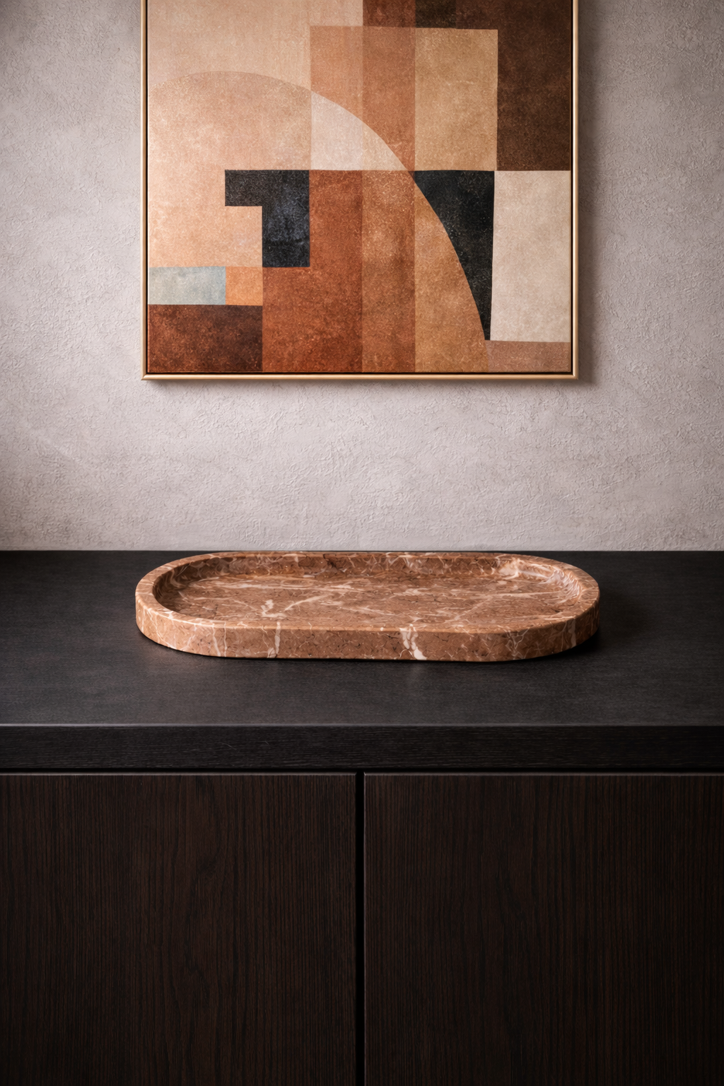 Red Marble Decorative Tray