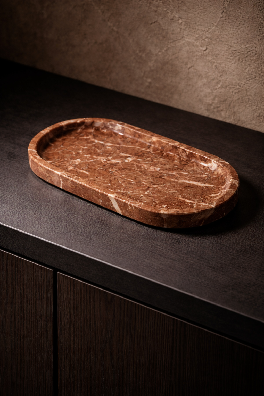 Red Marble Decorative Tray