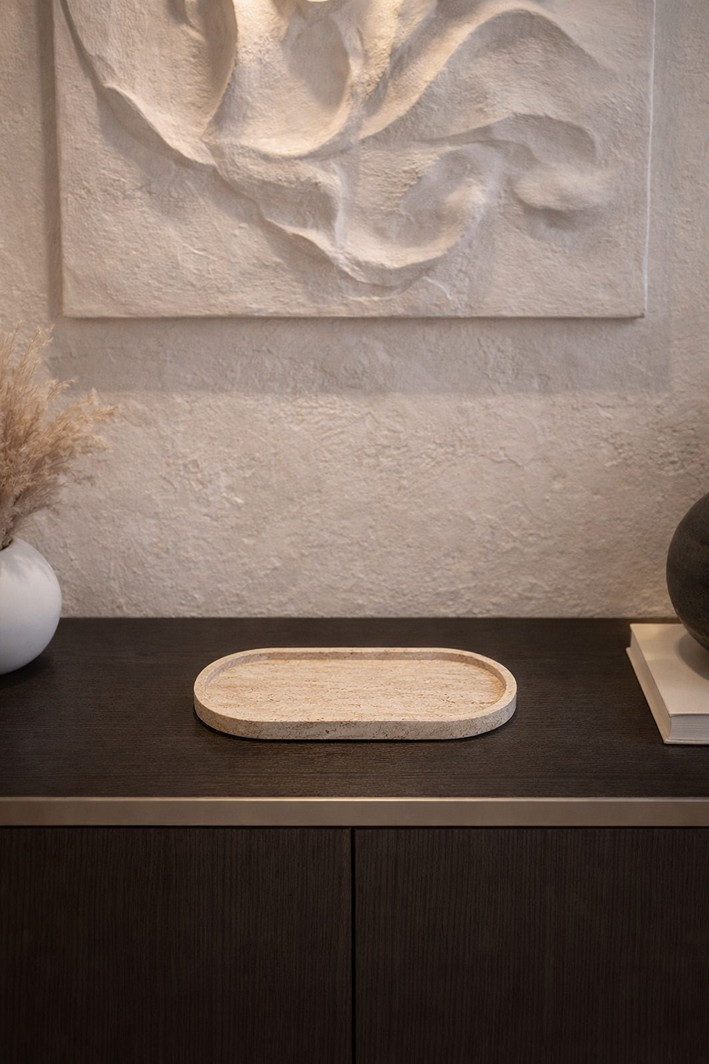 Travertine Oval Marble Tray
