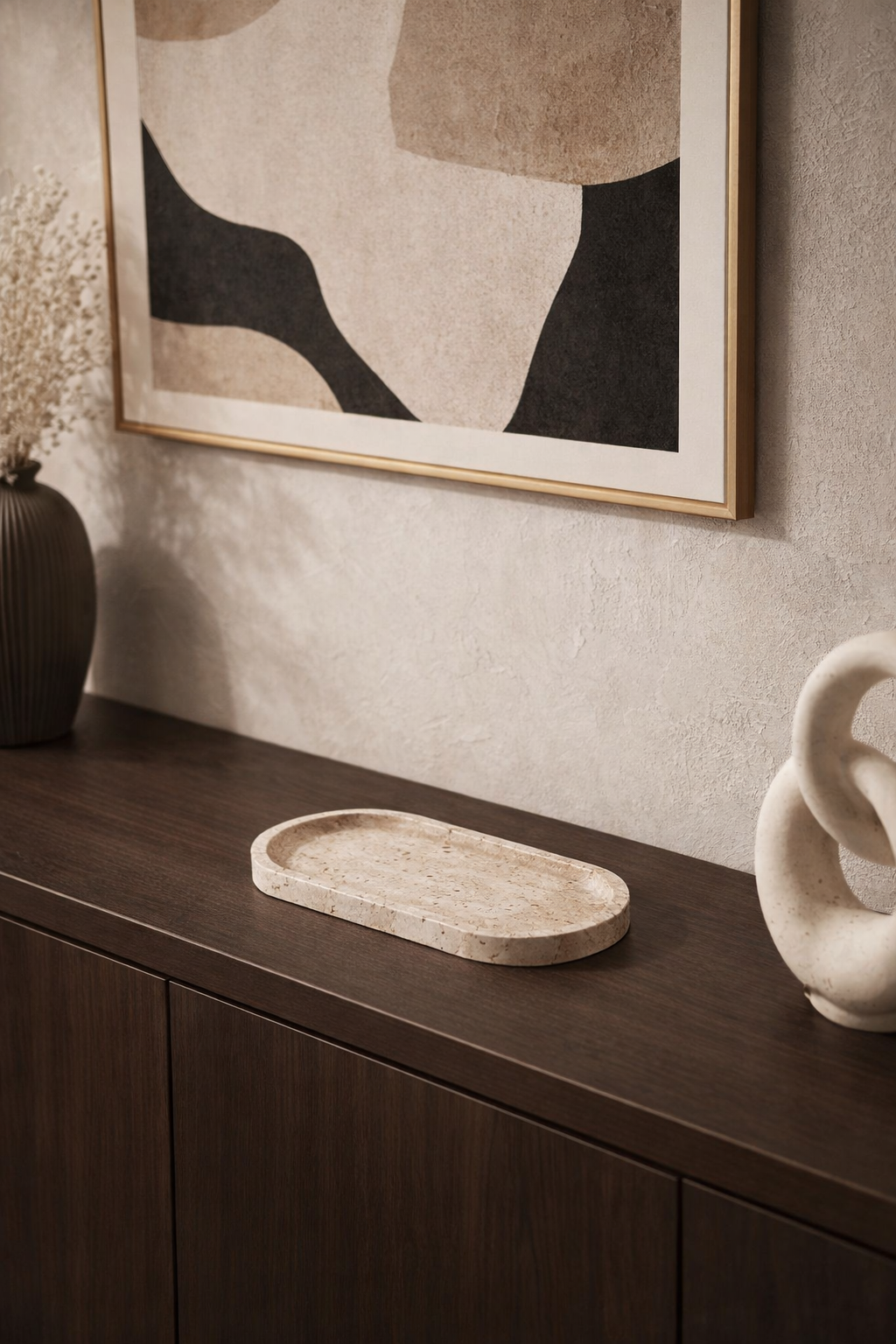 Travertine Oval Marble Tray