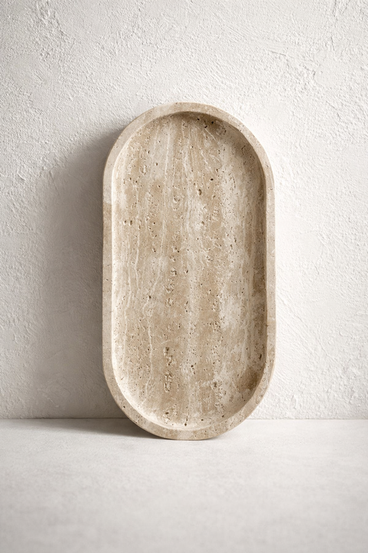 Travertine Oval Marble Tray