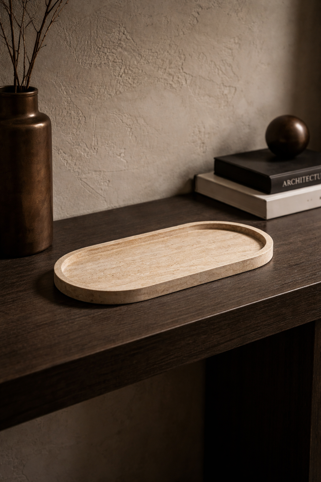 Travertine Oval Marble Tray