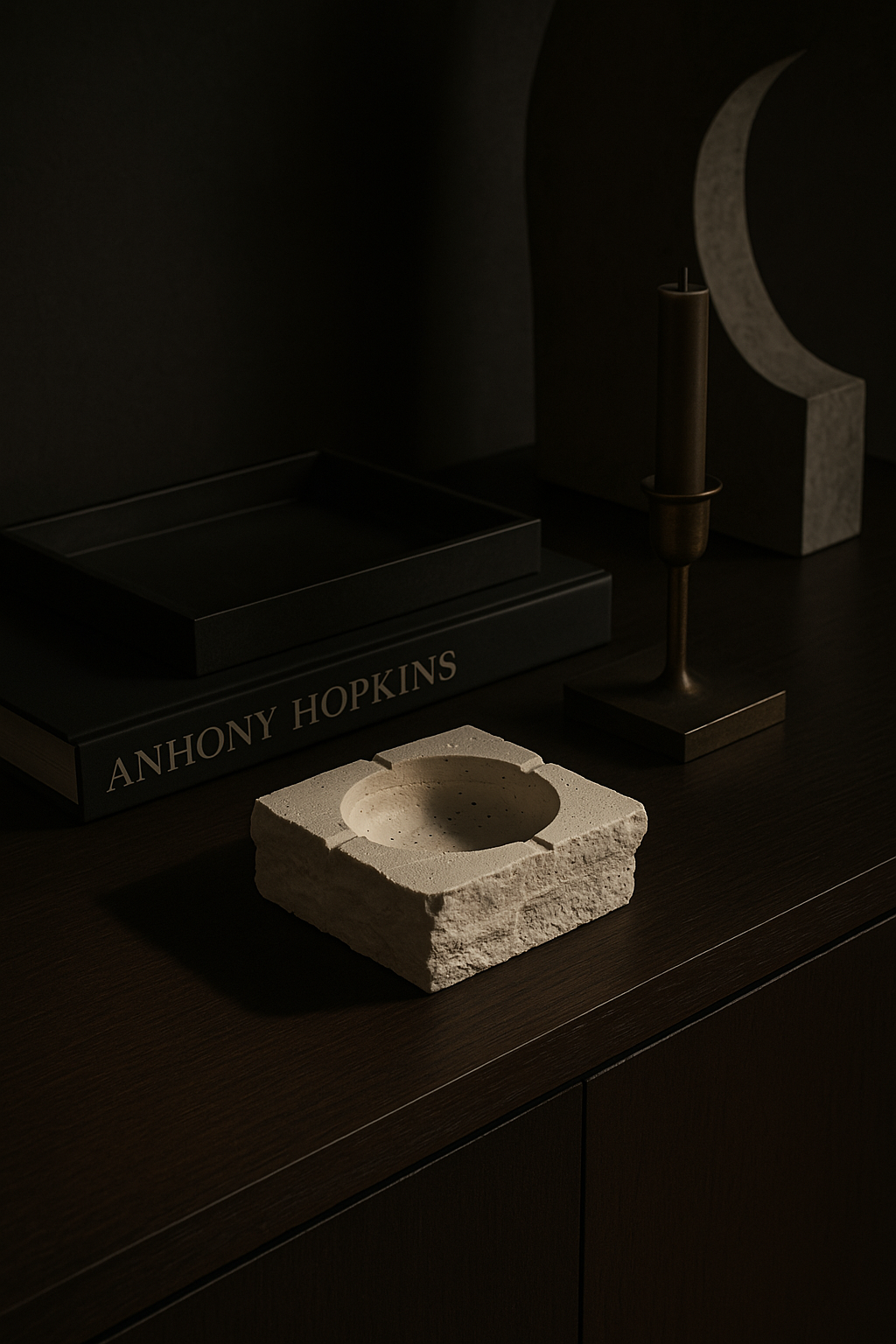 Beige Travertine Cigar Ashtray
